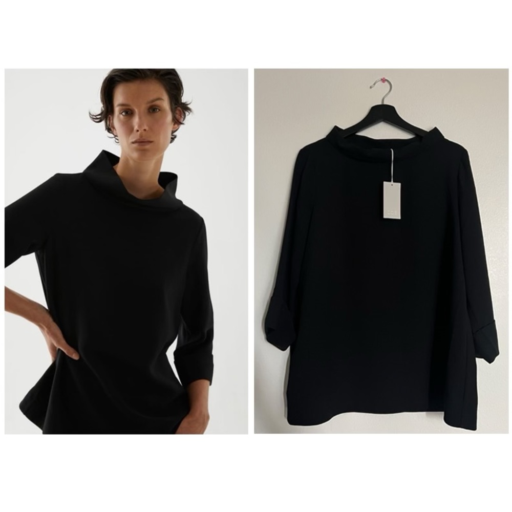 NWT COS funnel neck top black size 12